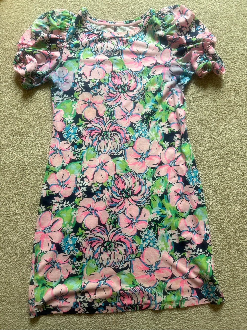 Lilly Pulitzer Multicolor Floral Scoopneck Top - Pink, Navy & Green